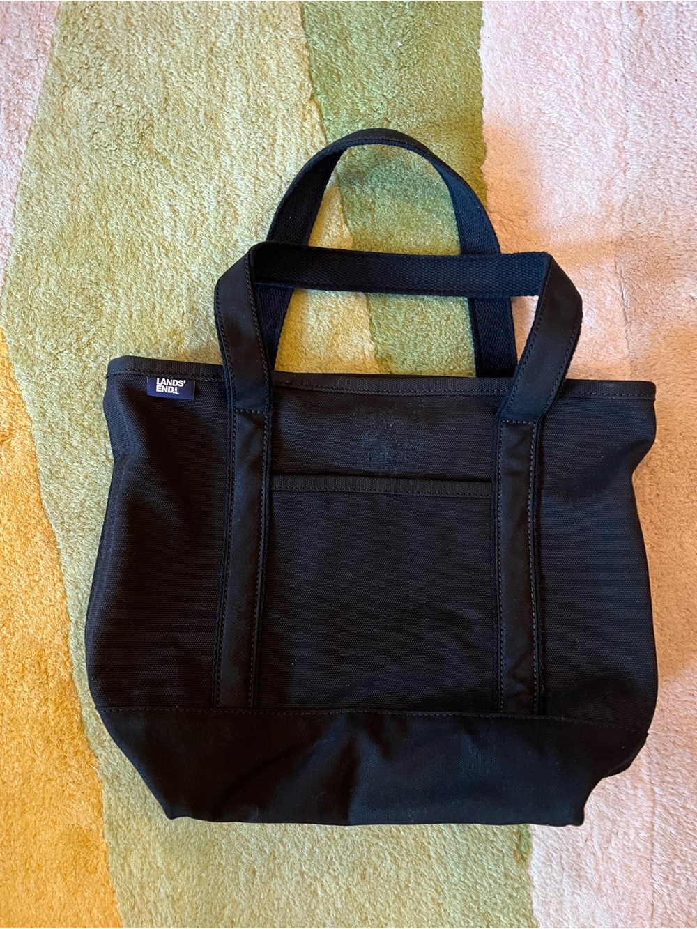 Lands' End Black Canvas Messenger Tote